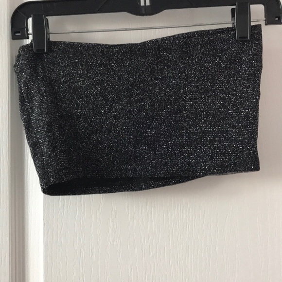 NWOT Black Glittery Tube Top - Picture 2 of 3